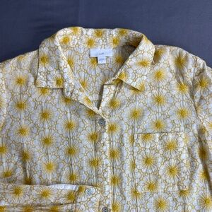 J. Jill Sunflower Patterned Shirt Size S